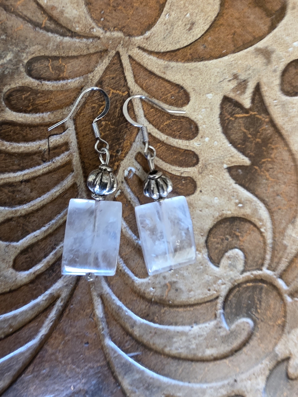 Clear Crystal Rectangle Drop Earrings - Women Jewelry Hsndmade